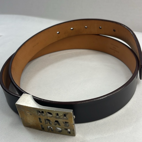 Authentic LOUIS VUITTON SAN TULLE brown leather belt size 33 with COA - Picture 10 of 10